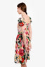 Dolce & Gabbana Multicolour Lace-Up Gathered Floral-Print Cotton-Poplin Dress Size 42