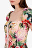 Dolce & Gabbana Multicolour Lace-Up Gathered Floral-Print Cotton-Poplin Dress Size 42