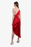 Michelle Mason Red Silk Side Knot Cold-Shoulder Midi Dress Size 6