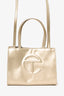 Telfar Gold Leather Mini Tote Crossbody Bag