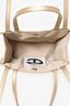 Telfar Gold Leather Mini Tote Crossbody Bag