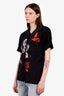 Neil Barett Black/Red Floral Men's Button Down Short Sleeve Top Est. Size S Mens