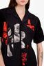 Neil Barett Black/Red Floral Men's Button Down Short Sleeve Top Est. Size S Mens