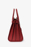 Saint Laurent Red Leather Small Sac De Jour with Strap