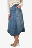 Ulla Johnson Blue Medium Wash Belted Skirt Size 0