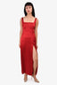 Reformation Red Silk Stappy Dress Size 4