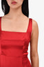 Reformation Red Silk Stappy Dress Size 4