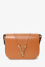 Versace Brown Leather 'Virtus' Flap Shoulder Bag