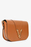 Versace Brown Leather 'Virtus' Flap Shoulder Bag