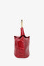 Cult Gaia Red Embossed Leather Top Handle