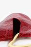 Cult Gaia Red Embossed Leather Top Handle
