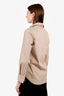 Brunello Cucinelli Khaki  Beaded Collar Button Down Long Sleeve Shirt Size XS