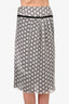 Stella McCartney Black/White Silk Graphic Pleated Midi Skirt Size 40