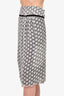Stella McCartney Black/White Silk Graphic Pleated Midi Skirt Size 40
