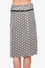 Stella McCartney Black/White Silk Graphic Pleated Midi Skirt Size 40