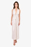 Faithfull the Brand White/Brown Stripe Halter Maxi Dress Size S