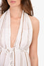 Faithfull the Brand White/Brown Stripe Halter Maxi Dress Size S