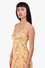 Reformation Yellow/Blue Floral Print Sleeveless Mini Dress Size XS