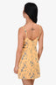 Reformation Yellow/Blue Floral Print Sleeveless Mini Dress Size XS