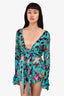 Rat and Boa Turquoise Floral Wrap Top Set + Shorts Size XS