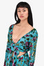 Rat and Boa Turquoise Floral Wrap Top Set + Shorts Size XS