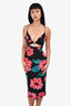 Nicholas Black/Pink Floral Cut Out Sleeveless Dress Size 2