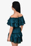 Misa Green Off The Shoulder Ruffle Grommet Detail Dress Size XS