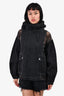 Opening Ceremony Black Denim Lace Embellished Hoodie Size S