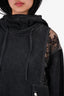 Opening Ceremony Black Denim Lace Embellished Hoodie Size S