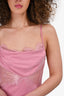 For Love & Lemons Pink Lace Detail Midi Dress Size S