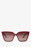 Bvlgari Burgundy Frame Embellished Sunglasses