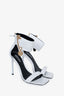 Versace White Leather Safety Pink Heels Size 39