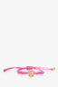 Versace Pink Canvas La Medusa Charm Bracelet
