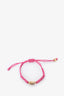 Versace Pink Canvas La Medusa Charm Bracelet