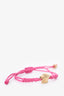 Versace Pink Canvas La Medusa Charm Bracelet