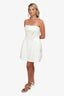 Marchesa Notte White Silk Sequin Embellished Strapless Mini Dress Size 8