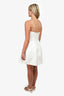 Marchesa Notte White Silk Sequin Embellished Strapless Mini Dress Size 8