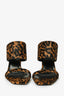 Saint Laurent Leopard Print Calf Hair Square Toe 'Oak 100' Mules Size 38