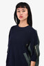 Sacai Blue/Green Knit/Nylon Crew Neck Sweater Size 3