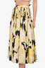 Dries Van Noten Black/Yellow Cotton Floral Maxi Skirt Size 40