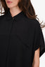 Derek Lam 10 Crosby Black Sheer Button Down Oversized Top Size 8