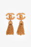 Pre-Loved Chanel Gold Tassel 'CC' Clip on Earrings