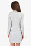 Versace Couture Blue/Cream Tweed Jacket/Skirt Set Size 42