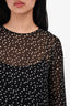 Theory Black/White Printed Sheer Ruffle Dress Size 2