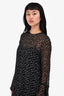 Theory Black/White Printed Sheer Ruffle Dress Size 2