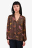 Ba&Sh Brown Printed Blouse Size 0