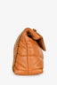 Saint Laurent Brown Leather Small 'LouLou' Puffer Shoulder Bag