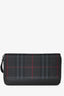Burberry Black Tartan Canvas/Leather Long Wallet