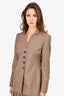 Akris Brown Cashmere/Silk Checked Blazer + Pants Set Est. Size S