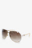 Christian Dior White Frame Aviator Sunglasses
